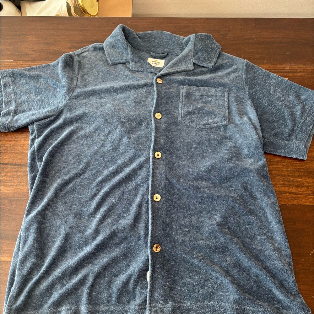 Marine layer Terry Camp collar shirt